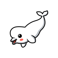 Cute little beluga whale cartoon