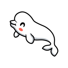 Cute little beluga whale cartoon