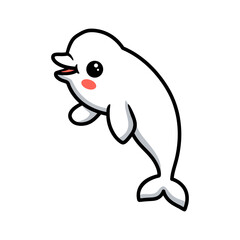 Cute little beluga whale cartoon
