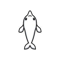 Cute little beluga whale cartoon