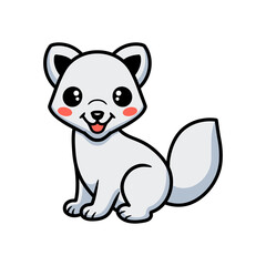 Cute little arctic fox cartoon