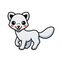 Cute little arctic fox cartoon