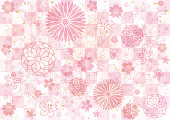 シームレス 和柄 背景 フレーム パターン