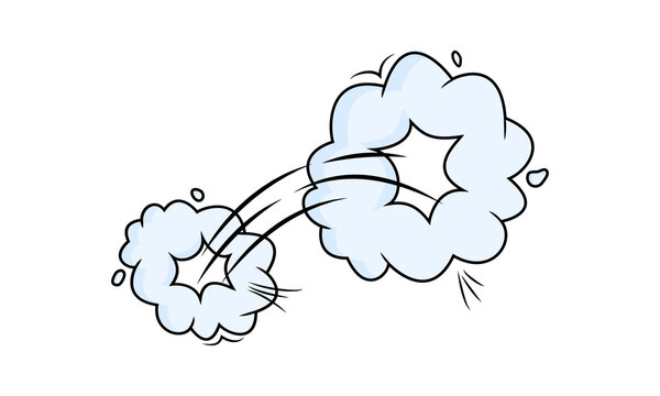 Comic speed blue cloud vector icon. Catroon motion puff effect explosion bubble, jump with smoke or dust. Fun onomatopoeia illustration