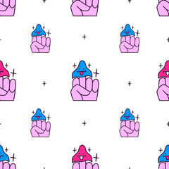 Abstract Seamless pattern. Psychedelic style. Colored background cartoon style.