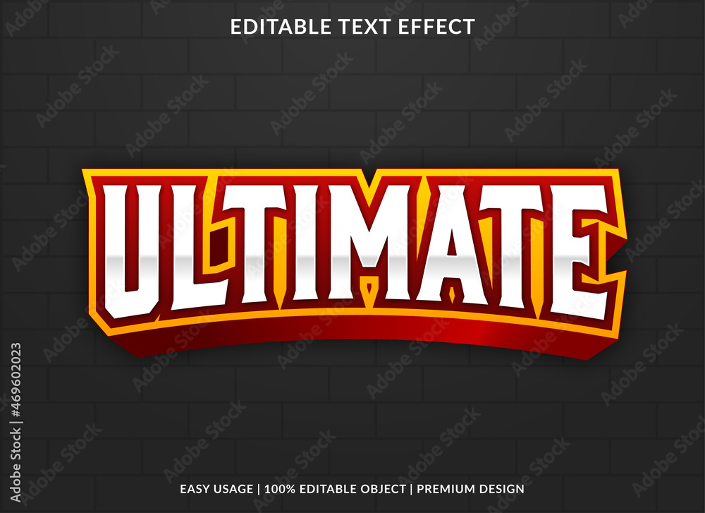 Poster ultimate text effect with abstract and modern style use for business logo and brand