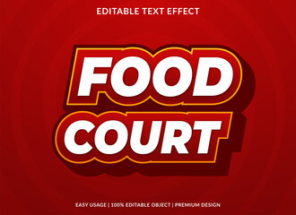 food court text effect with abstract and modern style use for business logo and brand