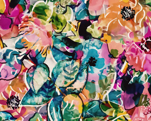 Abstract Retro Flowers 