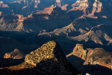 Long Shadows Fill The Grand Canyon At Sunset