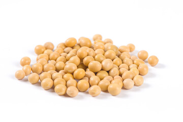 Soybean seeds isolated on white background 