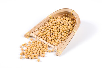 Soybean seeds isolated on white background 