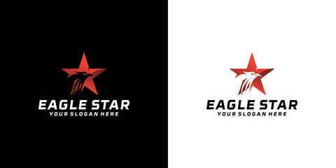 star logo design with eagle head silhouette