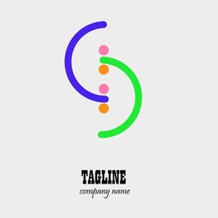 Combination Logo Letter S And Emoticon Smile