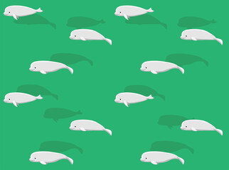 Animal Cartoon Dolphin Beluga Seamless Wallpaper Background