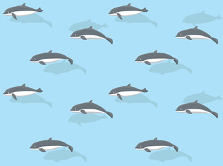 Animal Cartoon Harbor Porpoise Seamless Wallpaper Background