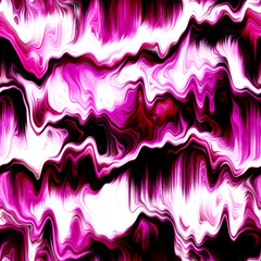 Wavy summer dip dye boho background. Wet ombre color blend for beach swimwear, trendy fashion print. Dripping paint digital fluid watercolor swirl effect. High resolution seamless pattern material.