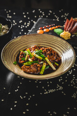 Perfect Sushi Japanese Asian Seafood Food Dish Menu Gourmet Restaurant Chef on Dark Background
