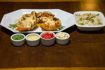 delicious seafood with rice