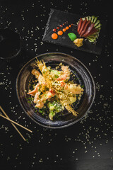 Perfect Sushi Japanese Asian Seafood Food Dish Menu Gourmet Restaurant Chef on Dark Background
