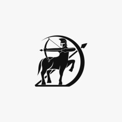 archer centaur logo. vector illustration for business logo or icon - obrazy, fototapety, plakaty