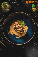 Perfect Sushi Japanese Asian Seafood Food Dish Menu Gourmet Restaurant Chef on Dark Background
