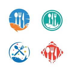 Seafood fork and spoon logo