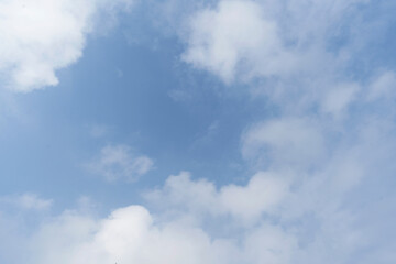 Fototapeta premium Beautiful clouds during spring time in a Sunny day. Blue sky and white fluffy clouds