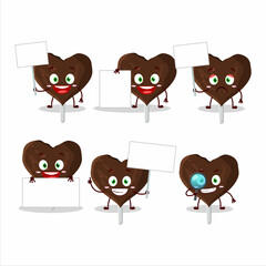 Love cookies chocolate candy cartoon character bring information board