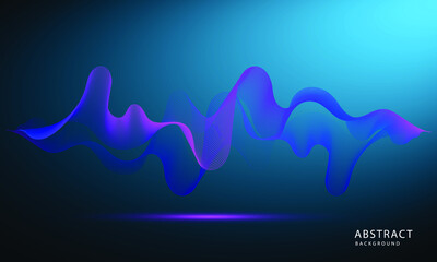Colorful abstract wave with neon gradient lines on a dark background, creating a futuristic and modern digital effect.