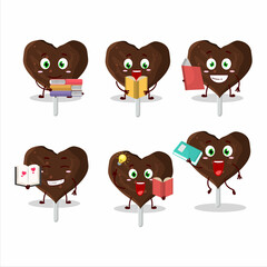 A picture of love cookies chocolate candy cartoon character concept reading an amusing book