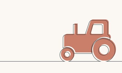 Thin line style abstract icon of tractor