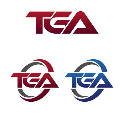 Modern 3 Letters Initial logo Vector Swoosh Red Blue TGA