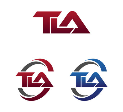 Modern 3 Letters Initial logo Vector Swoosh Red Blue TLA