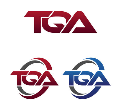 Modern 3 Letters Initial logo Vector Swoosh Red Blue TQA