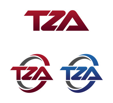 Modern 3 Letters Initial logo Vector Swoosh Red Blue TZA