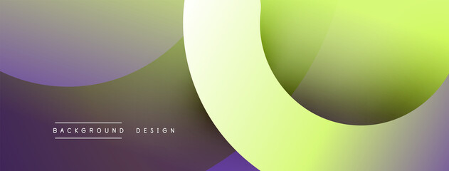 Abstract overlapping lines and circles geometric background with gradient colors