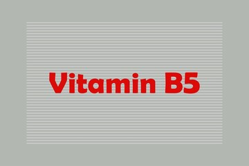 Vitamin B5 typography text vector design.&nbsp; Healthcare conceptual vector design. Nutrition conceptual design
