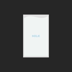 A glass of Milk liquid vector illustration.  White dairy milk food. Vitamins liquid.  Healthy food. 