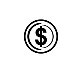 Coin icon. Money design. Gold dollar flat symbol. Vector illustration