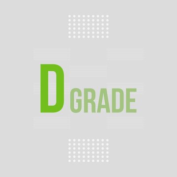 D Grade typography on white background.&nbsp; Result grade point conceptual vector design.