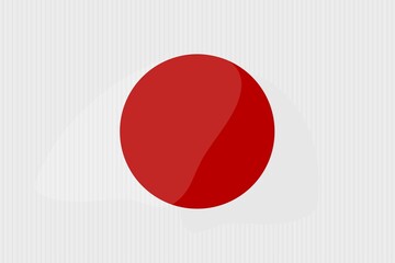 Japan flag conceptual vector illustration.  White, and red background design.  Holiday celebration with Japan National flag.  