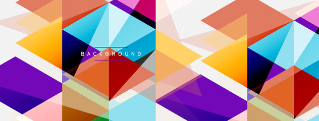 Color triangles composition, geometric abstract background. Techno or business concept, pattern for wallpaper, banner, background, landing page