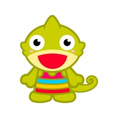  chameleon mascot in vector