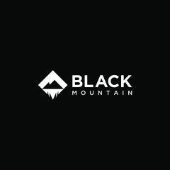 Black Mountain Logo Vector
