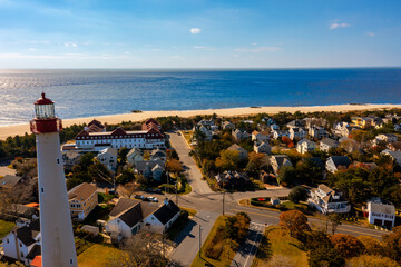 aerial view of ocean at cape may