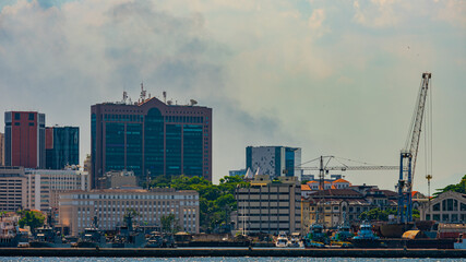 Fototapeta na wymiar Rio de Janeiro, Brazil - CIRCA 2021: Photograph of a daytime outdoor urban landscape with buildings in a city in Brazil