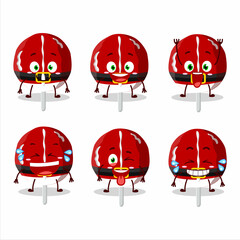 Cartoon character of red candy cookies christmas with smile expression