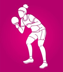 Ping Pong or Table Tennis Player  Action Cartoon Sport Graphic Vector