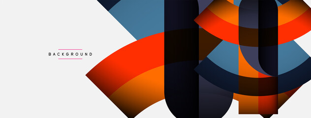 Obraz premium Trendy shapes, color minimal design composition, lines and shadows for wallpaper banner background or landing page