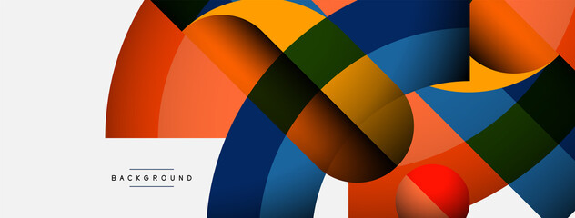 Obraz premium Trendy shapes, color minimal design composition, lines and shadows for wallpaper banner background or landing page